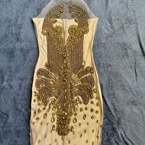 Golden Birthday Dress W/ Custom gold Crystals 🌟Only Worn Once !